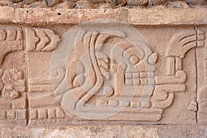 Toltec God Engraving in Tula Mexico photo