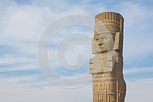 Toltec sculpture and clouds