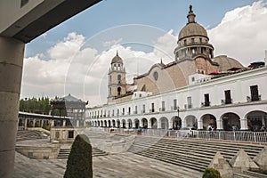 Toluca Cathedral and its famous portals, typical Mexican scene.