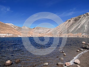 Toluca, Mexico. Map of the Laguna de la Luna, located in the crater of the old Nevado de Toluca volcano.