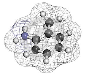 Toluidine ortho-toluidine, 2-methylaniline molecule. Suspected to be carcinogenic. photo