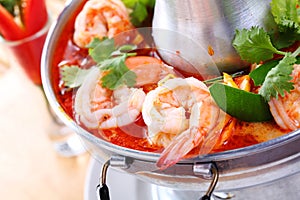 Tom Yam Kung, a Thai traditional spicy