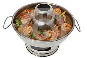 Tom Yum Goong soup, fire pot