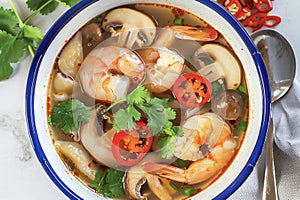 Tom Yum Goong: Spicy Thai Shrimp Soup with Mushrooms