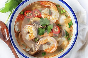 Tom Yum Goong: Spicy Thai Shrimp Soup with Mushrooms