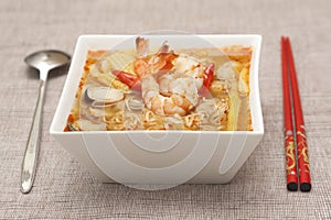 Tom Yum Koong noodle soup