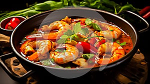 Tom Yum Kung, is a central Thai food, a type of Tom Yum, which is popularly eaten in every region in Thailand, generative ai