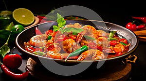 Tom Yum Kung, is a central Thai food, a type of Tom Yum, which is popularly eaten in every region in Thailand, generative ai