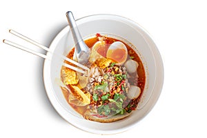 Tom Yum Kung Noodle with spicy chili soup