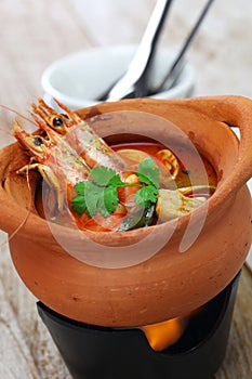 Tom yum kung, thai hot and sour soup cuisine