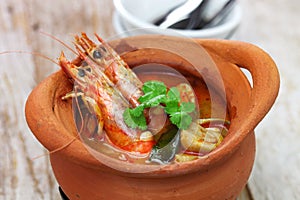 Tom yum kung, thai hot and sour soup cuisine