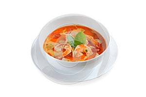 Tom Yum Kung Thai hot spicy shrimp soup