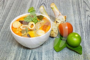 Tom Yum Kung-Thai spicy soup with Herb set of Tom Yum Soup Ingredients