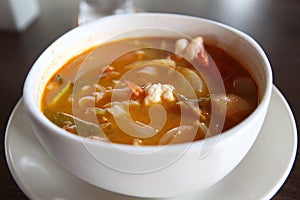 Tom Yum soup Thai traditional spicy prawn soup