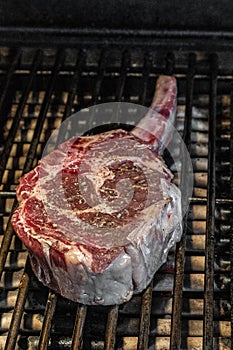 Tomahawk steak close up
