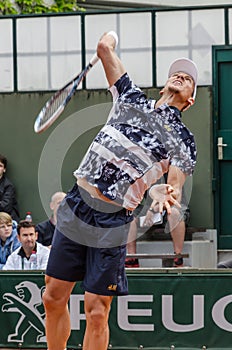 Tomas Berdych in third round match, Roland Garros 2014