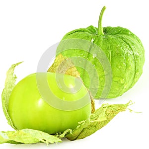 Tomatillo or mexican green tomato fruit or vegetable
