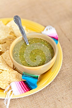 Tomatillo salsa verde, mexican cuisine photo