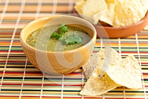 Tomatillo salsa verde, mexican cuisine photo