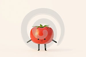 Tomato 3d cute cartoon character design.