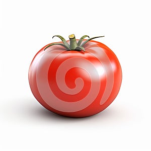 Tomato 3d Icon Cartoon Clay Material With Nintendo Isometric Spotlight