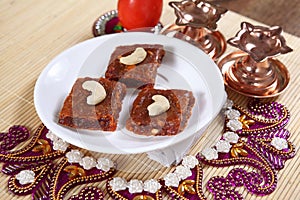 Tomato barfi/ Tomato dessert/ Takkali barfi/Tamatar barfi.