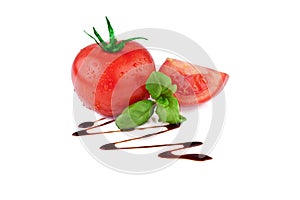 Tomato with Basil and Balsamic Vinegar