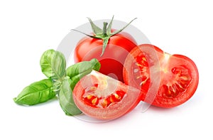 Pomodoro un basilico foglie 