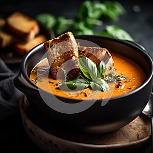 Tomato Bisque with Grilled Cheese