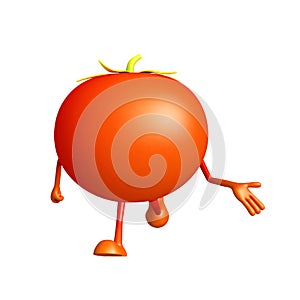 Tomato character with running pose