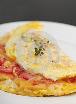 Tomato and Cheddar Omlette