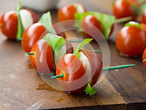 Tomato and cheese apetizer