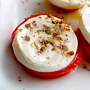 Tomato and Cheese Slices Appetizer