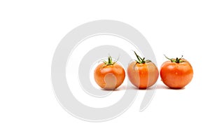 Tomato closeup on white background