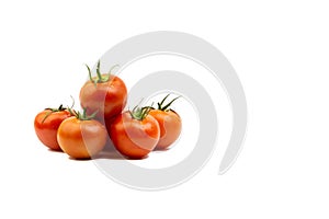Tomato closeup on white background