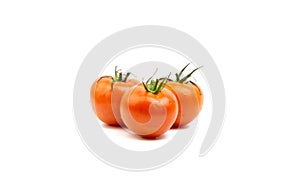 Tomato closeup on white background