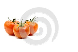 Tomato closeup on white background