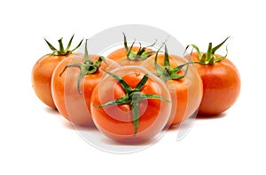 Tomato closeup on white background