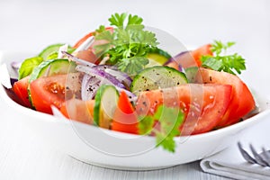 Tomato and cucumber salad