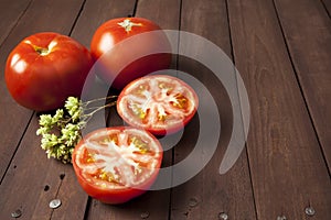 Tomato cut in half