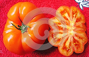 Tomato and cut in half for backgrounds