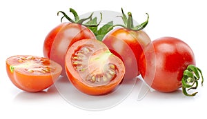 Tomato in cut with leaf for packaging