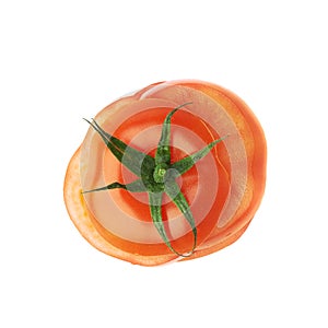 Tomato cut in slices isolated