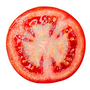 Tomato. Fresh slice of vegetable isolated on white background