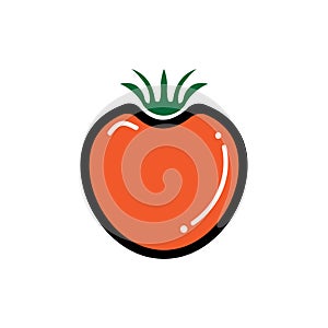 tomato fruit icon logo design vector color illustration
