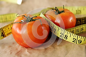 Tomato fwith measuring tape