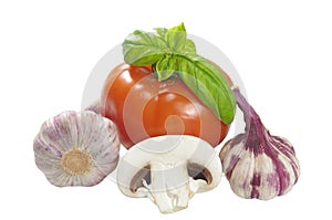 Tomato garlic basil and champignon