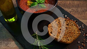 Tomato gazpacho soup.