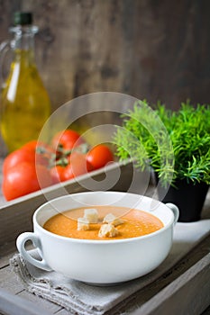 Tomato gazpacho soup.