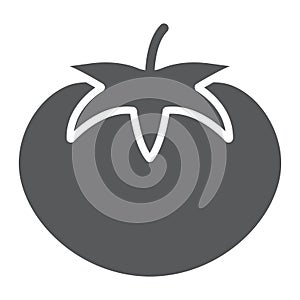 Tomato glyph icon, vegetable and diet,